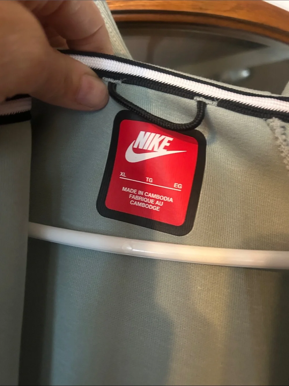 Nike Tech fleece boys full zip Zip-Up Jacket - Sage Green & White